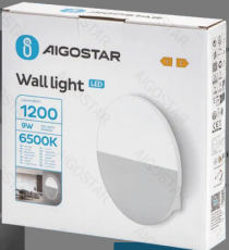 Applique led in ferro e acrilico bianco 9W 1200lm 6500K luce fredda misura 200xH45mm da interno, design elegante