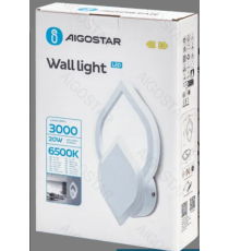 Applique led in ferro e acrilico bianco 20W 3000lm 6500K luce fredda misura L200xW310xH60mm da interno, design elegante Applique led in ferro e acrilico bianco 20W 3000lm 6500K luce fredda misura L200xW310xH60mm da interno, design elegante