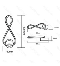 Applique led in ferro e silicone bianco 20W 2700lm 2700K luce calda misura L160xW400xH65mm da interno, design elegante Applique led in ferro e silicone bianco 20W 2700lm 2700K luce calda misura L160xW400xH65mm da interno, design elegante
