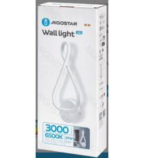 Applique led in ferro e silicone bianco 20W 3000lm 6500K luce calda misura L160xW400xH65mm da interno, design elegante Applique led in ferro e silicone bianco 20W 3000lm 6500K luce calda misura L160xW400xH65mm da interno, design elegante