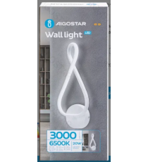 Applique led in ferro e silicone bianco 20W 3000lm 6500K luce calda misura L160xW400xH65mm da interno, design elegante Applique led in ferro e silicone bianco 20W 3000lm 6500K luce calda misura L160xW400xH65mm da interno, design elegante