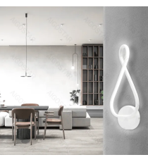 Applique led in ferro e silicone bianco 20W 3000lm 6500K luce calda misura L160xW400xH65mm da interno, design elegante Applique led in ferro e silicone bianco 20W 3000lm 6500K luce calda misura L160xW400xH65mm da interno, design elegante