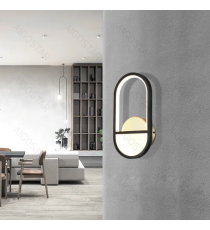 Applique led in alluminio trafilato nero 13.5W 1700lm 6500K luce fredda misura L160xW55xH318mm da interno, design elegante