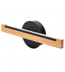 Applique led in legno e metallo nero 6.5W 660lumen 2700K luce calda misura L35xW4.7xH12cm da interno, design elegante Applique led in legno e metallo nero 6.5W 660lumen 2700K luce calda misura L35xW4.7xH12cm da interno, design elegante