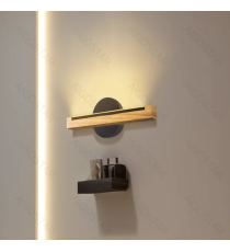 Applique led in legno e metallo nero 6.5W 660lumen 2700K luce calda misura L35xW4.7xH12cm da interno, design elegante Applique led in legno e metallo nero 6.5W 660lumen 2700K luce calda misura L35xW4.7xH12cm da interno, design elegante