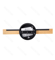 Applique led in legno e metallo nero 6.5W 840lumen 6500K luce fredda misura L35xW4.7xH12cm da interno, design elegante