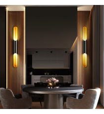 Applique led in alluminio nero E27 max. 60w misura L60xW80xH600mm da interno,stile industriale retro elegante Applique led in alluminio nero E27 max. 60w misura L60xW80xH600mm da interno,stile industriale retro elegante