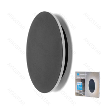 Applique led in metallo nera 12W 1400lumen 3000K luce calda misura D250xH35mm IP20 da interno, design elegante