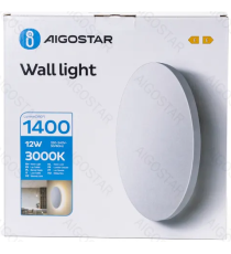 Applique led in metallo bianca 12W 1400lumen 3000K luce calda misura D250xH35mm IP20 da interno, design elegante