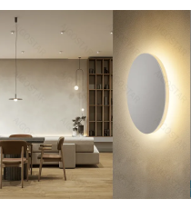 Applique led in metallo bianca 12W 1400lumen 3000K luce calda misura D250xH35mm IP20 da interno, design elegante