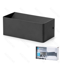 Applique led in metallo nera 12,5W 1450lumen 6500K luce fredda misura L200xW100xH80mm IP20 da interno, design elegante