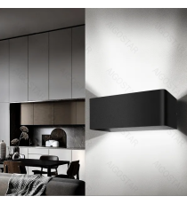 Applique led in metallo nera 12,5W 1450lumen 6500K luce fredda misura L200xW100xH80mm IP20 da interno, design elegante