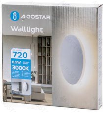 Applique led in metallo bianca 6,5W 720lumen 3000K luce calda misura D180xH35mm IP20 da interno, design elegante