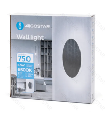 Applique led in metallo nera 6,5W 750lumen 6500K luce fredda misura D180xH35mm IP20 da interno, design elegante