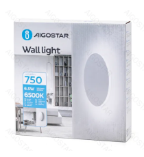 Applique led in metallo bianca 6,5W 750lumen 6500K luce fredda misura D180xH35mm IP20 da interno, design elegante