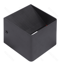 Applique led in metallo nera 5,5W 620lumen 6500K luce fredda misura L100xW100xH80mm IP20 da interno, design elegante