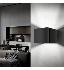 Applique led in metallo nera 5,5W 620lumen 6500K luce fredda misura L100xW100xH80mm IP20 da interno, design elegante