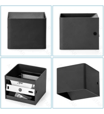 Applique led in metallo nera 5,5W 620lumen 6500K luce fredda misura L100xW100xH80mm IP20 da interno, design elegante