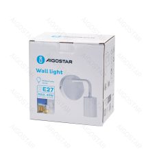 Applique in metallo bianca con attacco E27 max. 40w misura L90xW145xH140mm da interno Applique in metallo bianca con attacco E27 max. 40w misura L90xW145xH140mm da interno