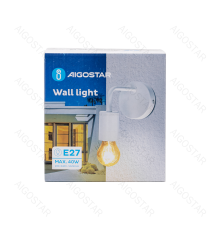 Applique in metallo bianca con attacco E27 max. 40w misura L90xW145xH140mm da interno Applique in metallo bianca con attacco E27 max. 40w misura L90xW145xH140mm da interno