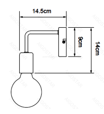 Applique in metallo nera con attacco E27 max. 40w misura L90xW145xH140mm da interno Applique in metallo nera con attacco E27 max. 40w misura L90xW145xH140mm da interno