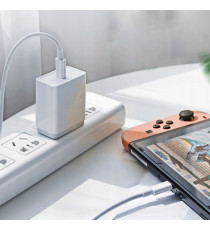 Cavo di ricarica type-c da usb-c a usb-c 2mt 2A bianco - 20W connessione veloce type-c a type-c cavo dati High Speed ​​480 Mbps