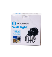 Applique in metallo nera opaco con attacco E27 max. 40w misura 120xH200mm lampada orientabile, da interno Applique in metallo nera opaco con attacco E27 max. 40w misura 120xH200mm lampada orientabile, da interno