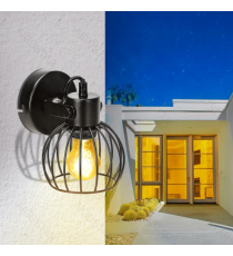 Applique in metallo nera opaco con attacco E27 max. 40w misura 120xH200mm lampada orientabile, da interno Applique in metallo nera opaco con attacco E27 max. 40w misura 120xH200mm lampada orientabile, da interno