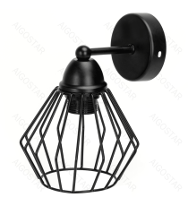 Applique in metallo nera opaco con attacco E27 max. 40w misura L200xW150xH215mm lampada da interno Applique in metallo nera opaco con attacco E27 max. 40w misura L200xW150xH215mm lampada da interno
