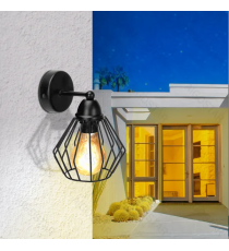 Applique in metallo nera opaco con attacco E27 max. 40w misura L200xW150xH215mm lampada da interno Applique in metallo nera opaco con attacco E27 max. 40w misura L200xW150xH215mm lampada da interno