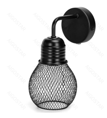Applique in metallo nera opaco con attacco E27 max. 40w misura L165xW120xH250mm lampada da interno Applique in metallo nera opaco con attacco E27 max. 40w misura L165xW120xH250mm lampada da interno