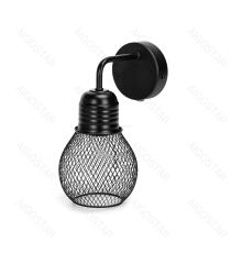 Applique in metallo nera opaco con attacco E27 max. 40w misura L165xW120xH250mm lampada da interno Applique in metallo nera opaco con attacco E27 max. 40w misura L165xW120xH250mm lampada da interno
