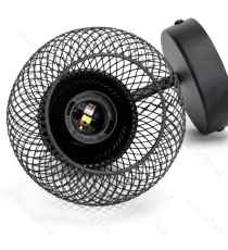 Applique in metallo nera opaco con attacco E27 max. 40w misura L165xW120xH250mm lampada da interno Applique in metallo nera opaco con attacco E27 max. 40w misura L165xW120xH250mm lampada da interno