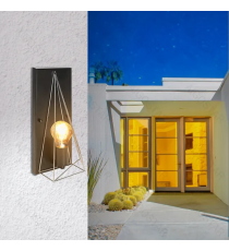 Applique in metallo nera opaco con attacco E27 max. 40w misura L350xW140xH150mm lampada da interno Applique in metallo nera opaco con attacco E27 max. 40w misura L350xW140xH150mm lampada da interno