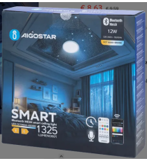 Plafoniera Smart Bluetooth MESH 12W 1325lumen CCT 3000K-6500K con telecomando misura 260xH58mm compatibile con Alexa e Google Plafoniera Smart Bluetooth MESH 12W 1325lumen CCT 3000K-6500K con telecomando misura 260xH58mm compatibile con Alexa e Google