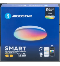 Plafoniera Smart Bluetooth MESH 12W 1325lumen RGB+CCT 3000K-6500K con telecomando 260xH58mm compatibile con Alexa e Google Plafoniera Smart Bluetooth MESH 12W 1325lumen RGB+CCT 3000K-6500K con telecomando 260xH58mm compatibile con Alexa e Google