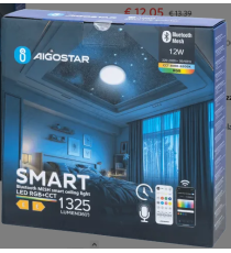 Plafoniera Smart Bluetooth MESH 12W 1325lumen RGB+CCT 3000K-6500K con telecomando 260xH58mm compatibile con Alexa e Google Plafoniera Smart Bluetooth MESH 12W 1325lumen RGB+CCT 3000K-6500K con telecomando 260xH58mm compatibile con Alexa e Google