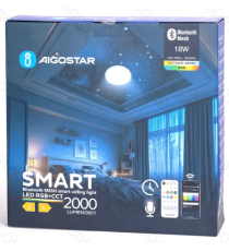 Plafoniera Smart Bluetooth MESH 18W 2000Lumen RGB+CCT 3000K-6500K con telecomando 350XH62mm compatibile con Alexa e Google Plafoniera Smart Bluetooth MESH 18W 2000Lumen RGB+CCT 3000K-6500K con telecomando 350XH62mm compatibile con Alexa e Google