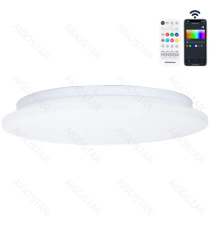 Plafoniera Smart Bluetooth MESH 18W 2000Lumen RGB+CCT 3000K-6500K con telecomando 350XH62mm compatibile con Alexa e Google Plafoniera Smart Bluetooth MESH 18W 2000Lumen RGB+CCT 3000K-6500K con telecomando 350XH62mm compatibile con Alexa e Google