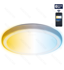 Plafoniera Smart Bluetooth MESH 24W 2650Lumen CCT 3000K-6500K con telecomando misura 385xH65mm compatibile con Alexa e Google Plafoniera Smart Bluetooth MESH 24W 2650Lumen CCT 3000K-6500K con telecomando misura 385xH65mm compatibile con Alexa e Google