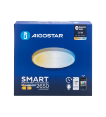 Plafoniera Smart Bluetooth MESH 24W 2650Lumen CCT 3000K-6500K con telecomando misura 385xH65mm compatibile con Alexa e Google Plafoniera Smart Bluetooth MESH 24W 2650Lumen CCT 3000K-6500K con telecomando misura 385xH65mm compatibile con Alexa e Google