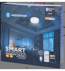 Plafoniera Smart Bluetooth MESH 24W 2650Lumen CCT 3000K-6500K con telecomando misura 385xH65mm compatibile con Alexa e Google Plafoniera Smart Bluetooth MESH 24W 2650Lumen CCT 3000K-6500K con telecomando misura 385xH65mm compatibile con Alexa e Google