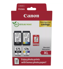 Pack PG-575XL + CL-576XL 5437C006 + 50ff carta foto cartuccia originale per Canon Pixma TS3550i,TS3551i,TR4750i PG575 CL576 Pack PG-575XL + CL-576XL 5437C006 + 50ff carta foto cartuccia originale per Canon Pixma TS3550i,TS3551i,TR4750i PG575 CL576
