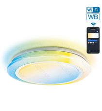 Plafoniera Smart stellata 27W WiFi WB 27W 2760Lumen CCT 24W+RGB 3W 3000K-6500K 400x65mm compatibile con Alexa e Google Plafoniera Smart stellata 27W WiFi WB 27W 2760Lumen CCT 24W+RGB 3W 3000K-6500K 400x65mm compatibile con Alexa e Google