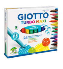 Pennarelli Turbomaxi - punta ø5mm - colori assortiti - Giotto - astuccio 24 pezzi