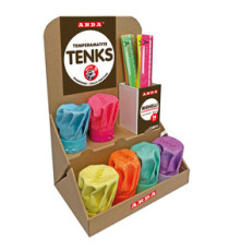 TemperamatiteTenks Glitter e Righe 16cm  - colori assortiti - Arda - display Voilà 48 pezzi totali