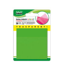 Blocchetto notes adesivo - 75 x 75 mm - colori traslucidi assortiti - Lebez - Box 72 blocchetti Blocchetto notes adesivo - 75 x 75 mm - colori traslucidi assortiti - Lebez - Box 72 blocchetti