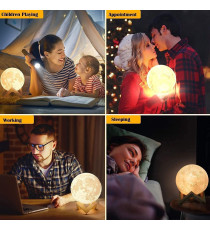 Lampada luna 3d da scrivania,moon light ,con ricarica usb,Rgb telecomando 16 colori, luce notturna misura Diametro: 12 cm