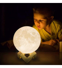 Lampada luna 3d da scrivania,moon light ,con ricarica usb,Rgb telecomando 16 colori, luce notturna misura Diametro: 12 cm