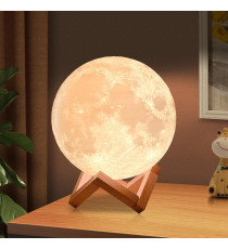 Lampada luna 3d da scrivania,moon light ,con ricarica usb,Rgb telecomando 16 colori, luce notturna misura Diametro: 12 cm